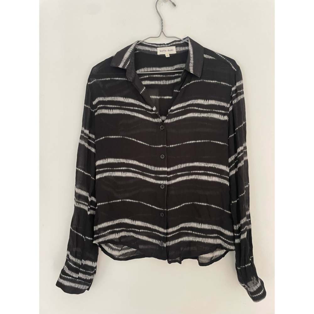 Bella Dahl Black and White Striped Button-Down Shirt